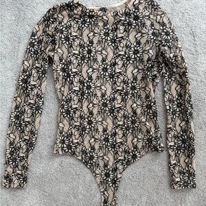 Windsor Black and Cream Lace Bodysuit